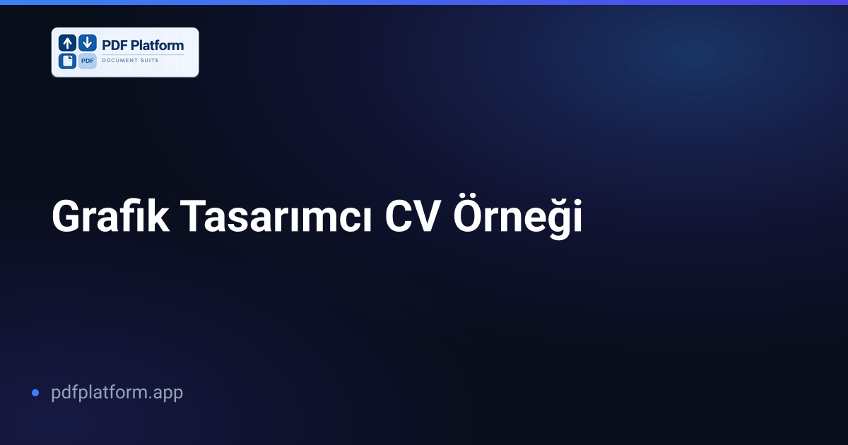 Grafik Tasarımcı CV Örneği