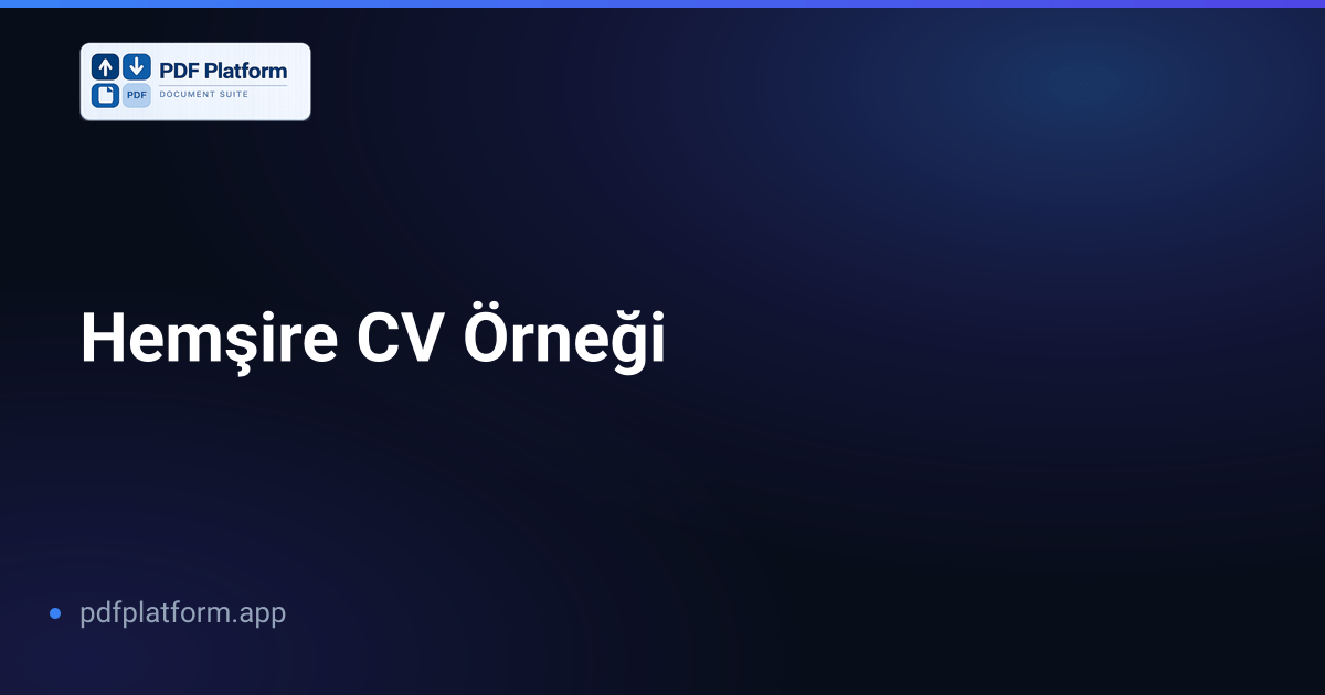 Hemşire CV Örneği