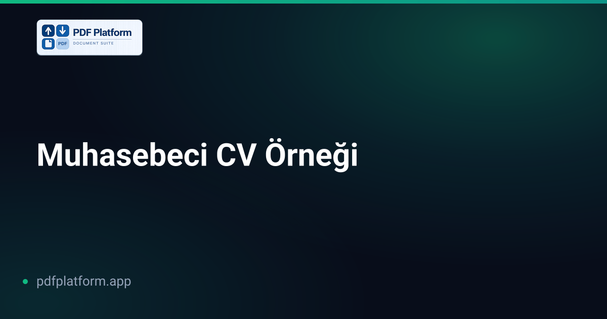Muhasebeci CV Örneği
