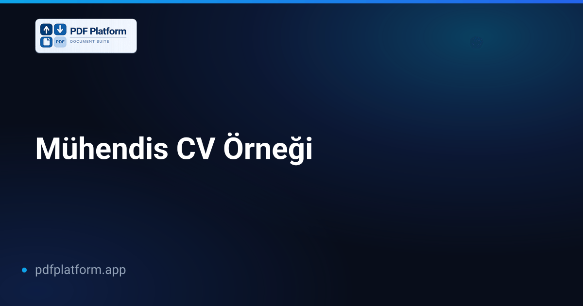 Mühendis CV Örneği