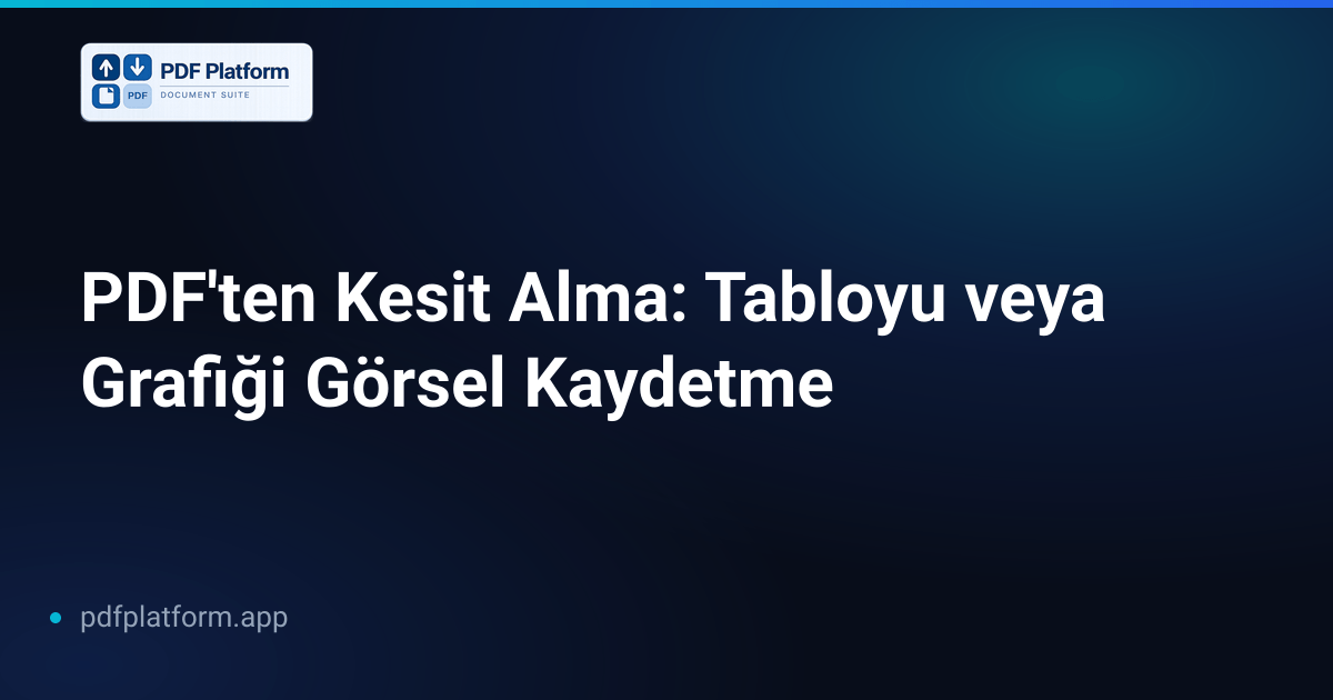 PDF'ten Kesit Alma: Tabloyu veya Grafiği Görsel Kaydetme