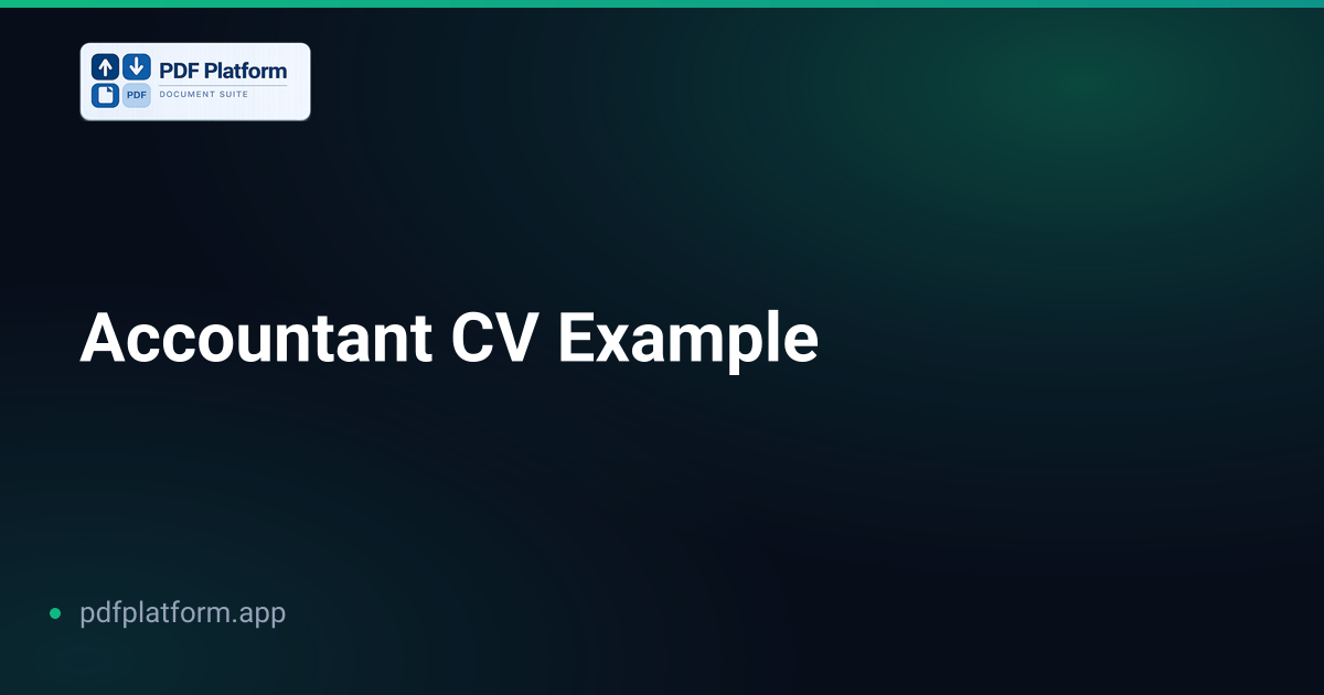 Accountant CV Example