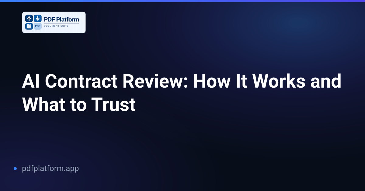 AI Contract Review: How It Works and What to Trust