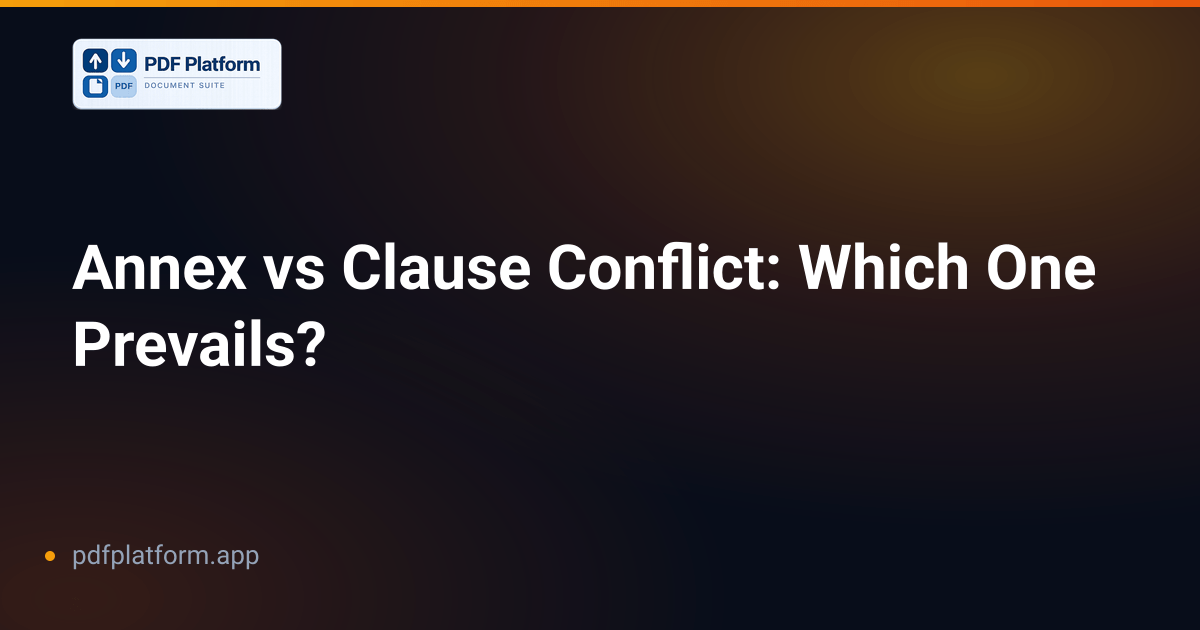 Annex vs Clause Conflict: Which One Prevails?
