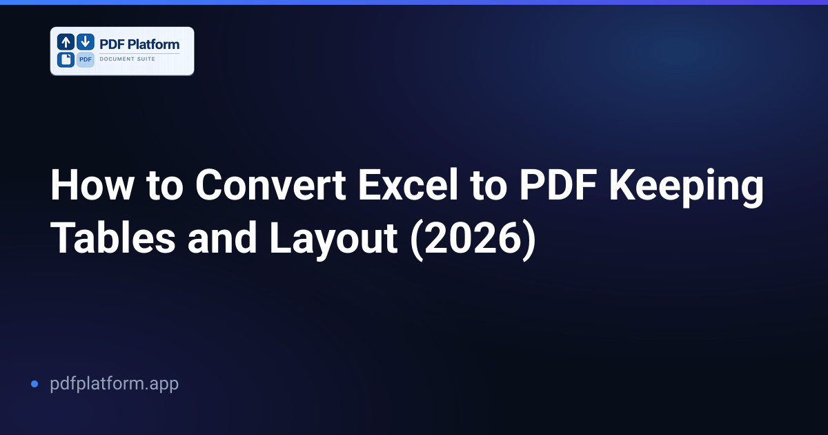 How to Convert Excel to PDF Keeping Tables and Layout (2026)