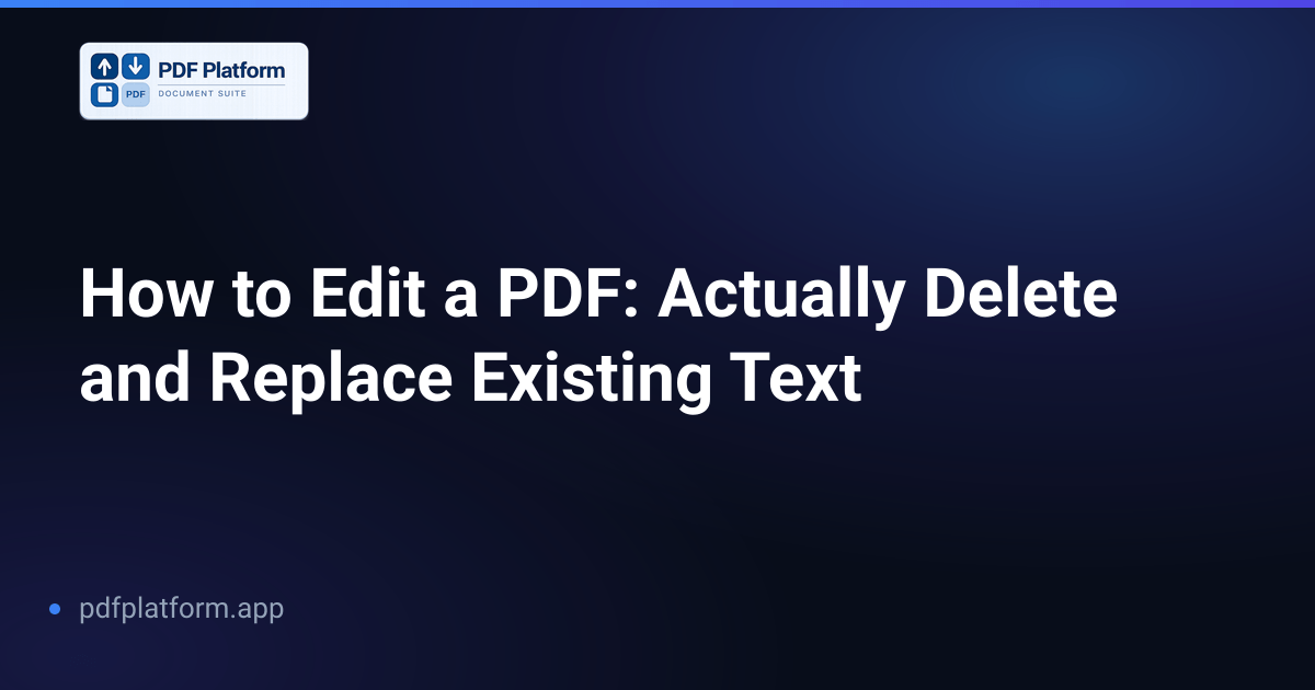 How to Edit a PDF: Actually Delete and Replace Existing Text