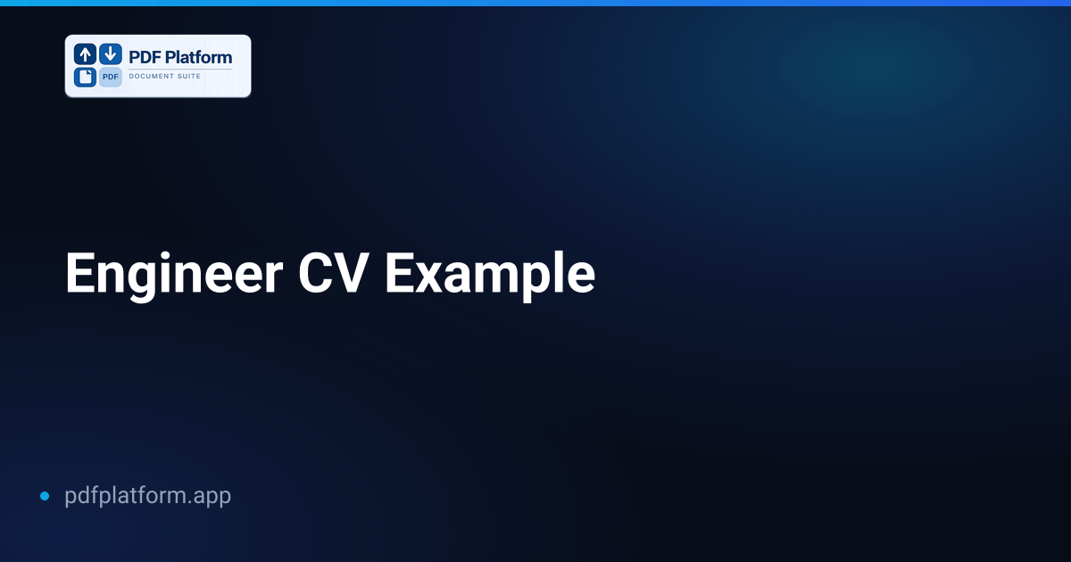 Engineer CV Example