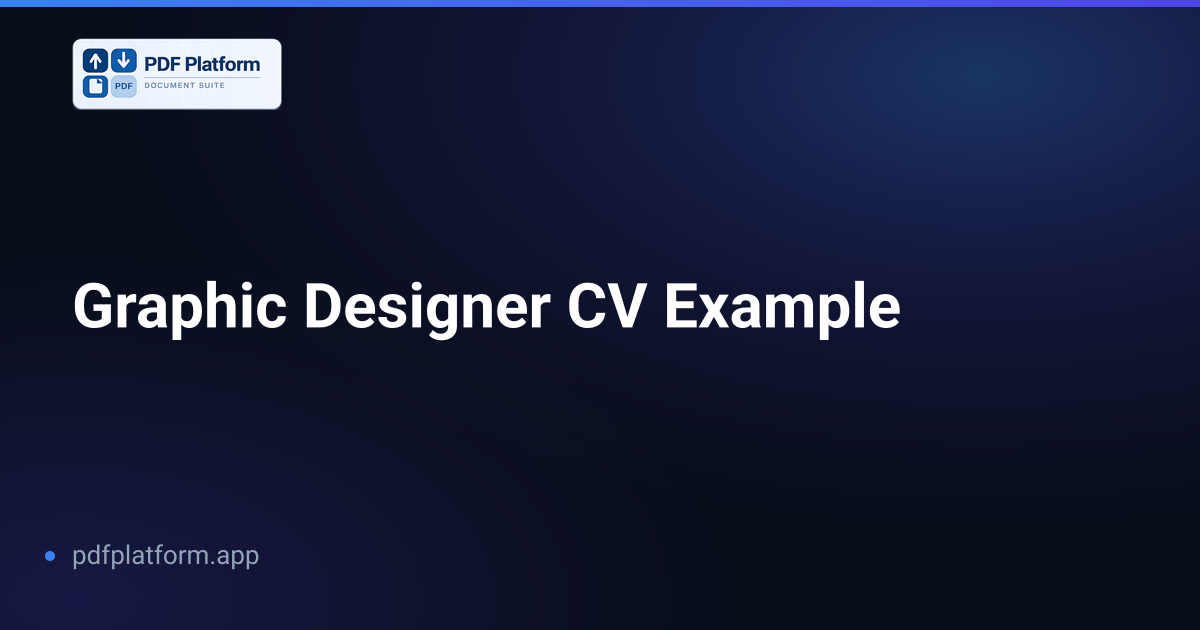 Graphic Designer CV Example