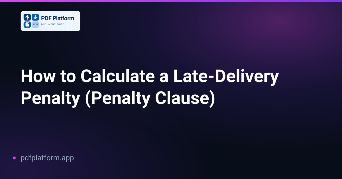 How to Calculate a Late-Delivery Penalty (Penalty Clause)