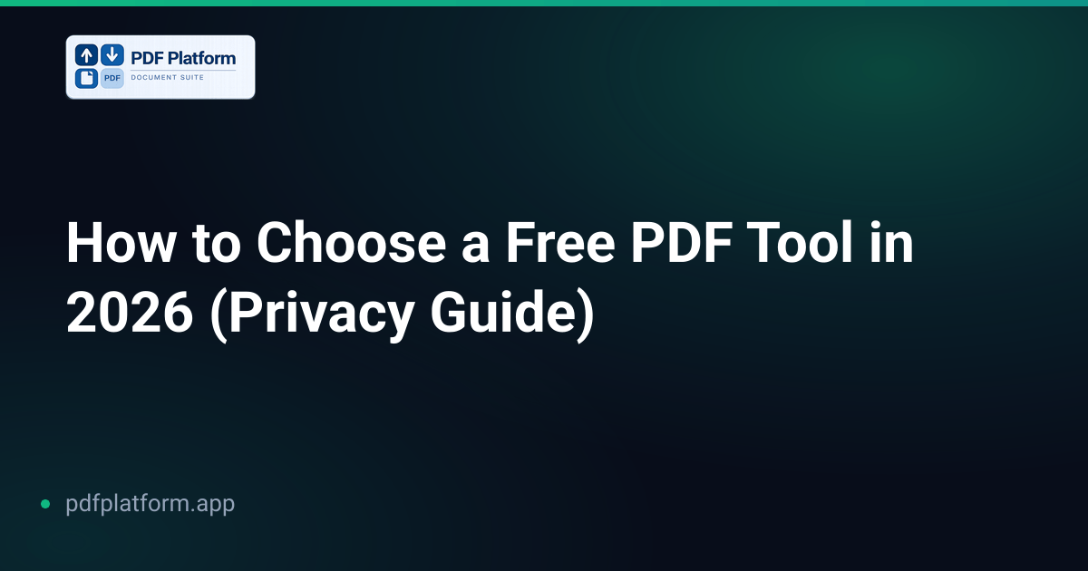 How to Choose a Free PDF Tool in 2026 (Privacy Guide)