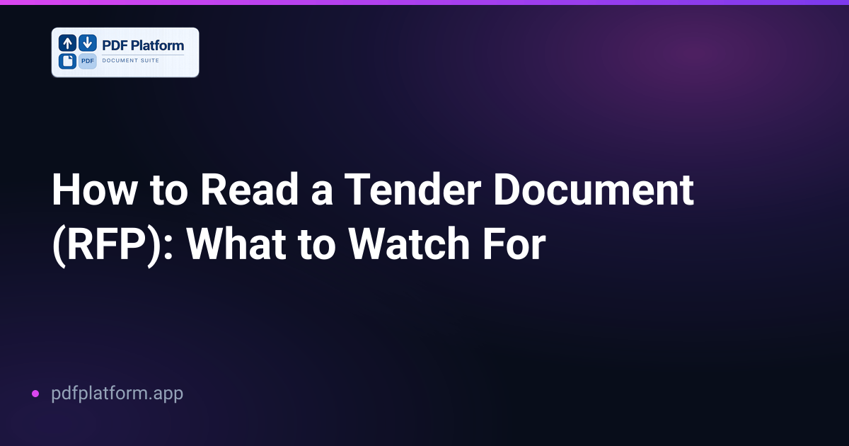 How to Read a Tender Document (RFP): What to Watch For