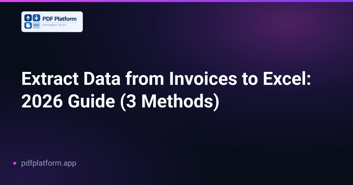 Extract Data from Invoices to Excel: 2026 Guide (3 Methods)