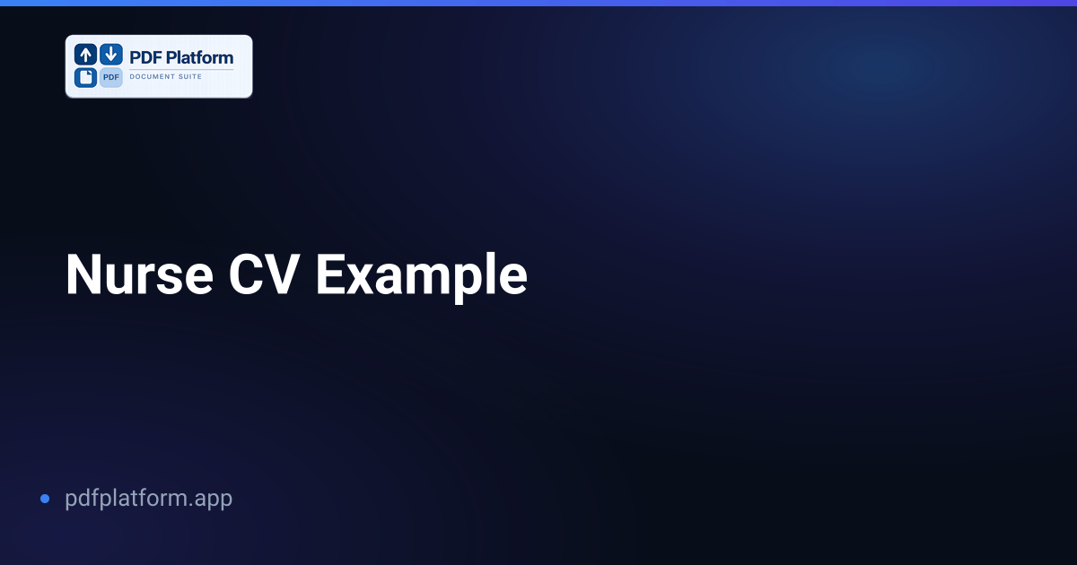 Nurse CV Example