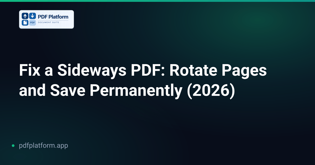 Fix a Sideways PDF: Rotate Pages and Save Permanently (2026)