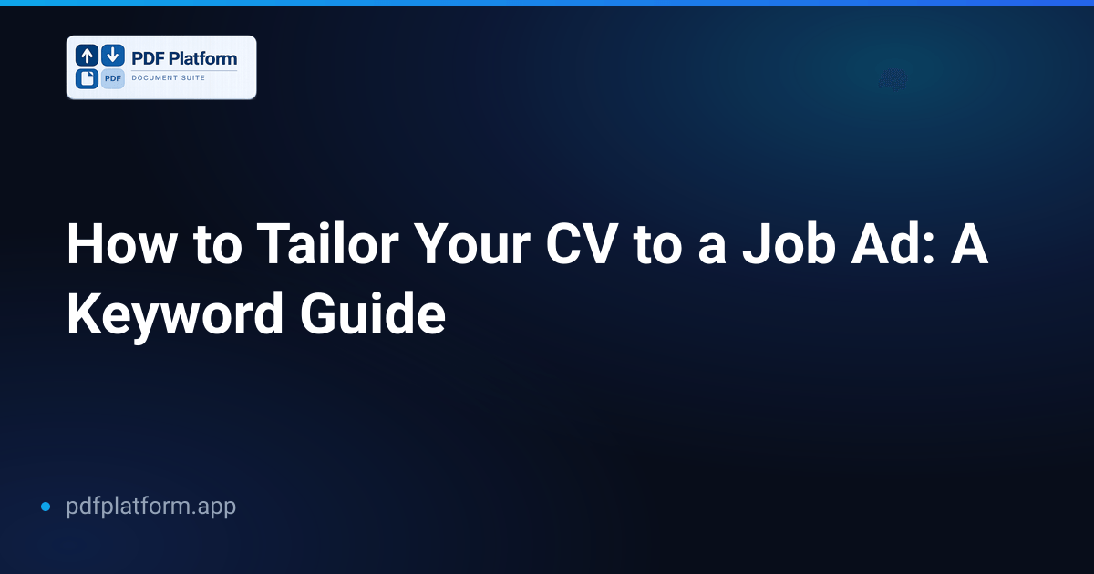 How to Tailor Your CV to a Job Ad: A Keyword Guide
