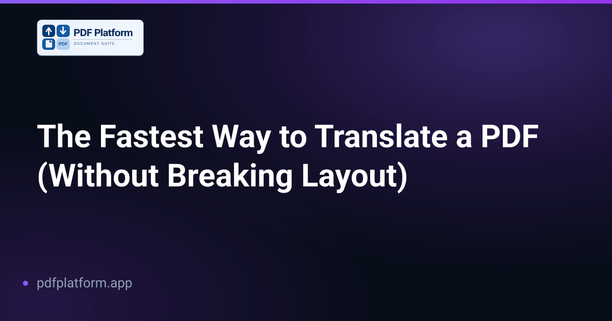 The Fastest Way to Translate a PDF (Without Breaking Layout)
