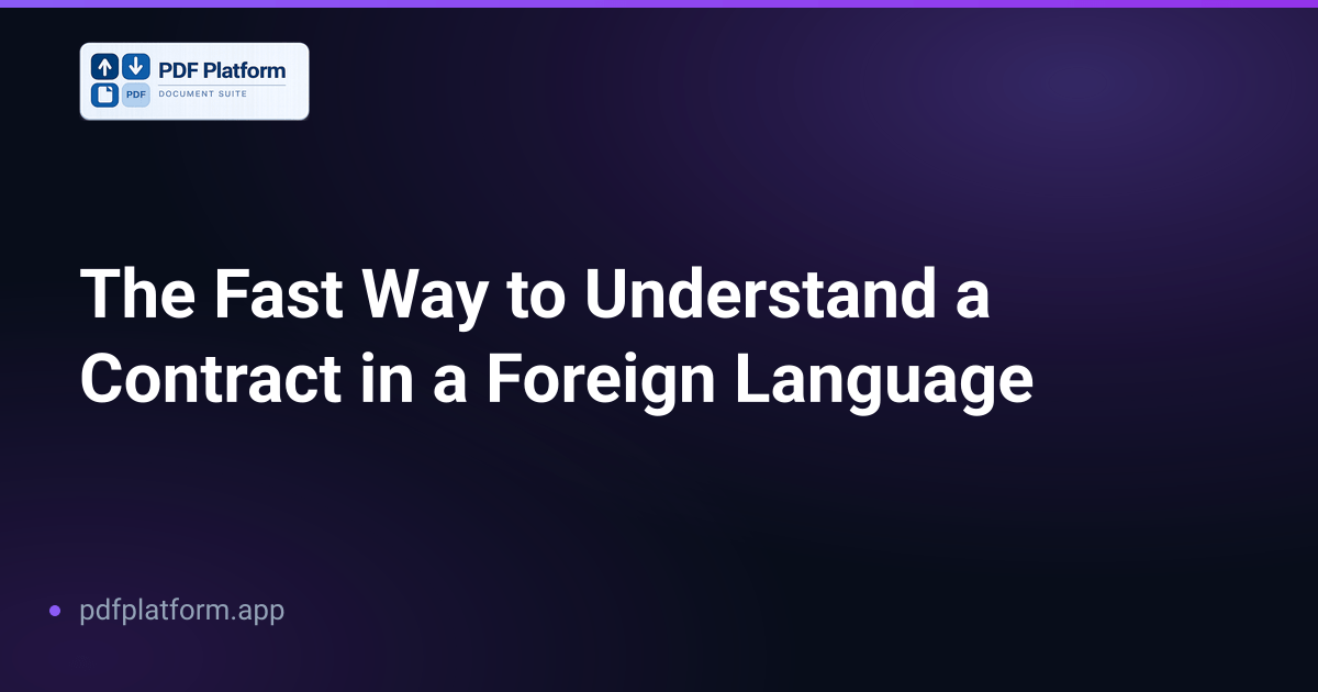 The Fast Way to Understand a Contract in a Foreign Language