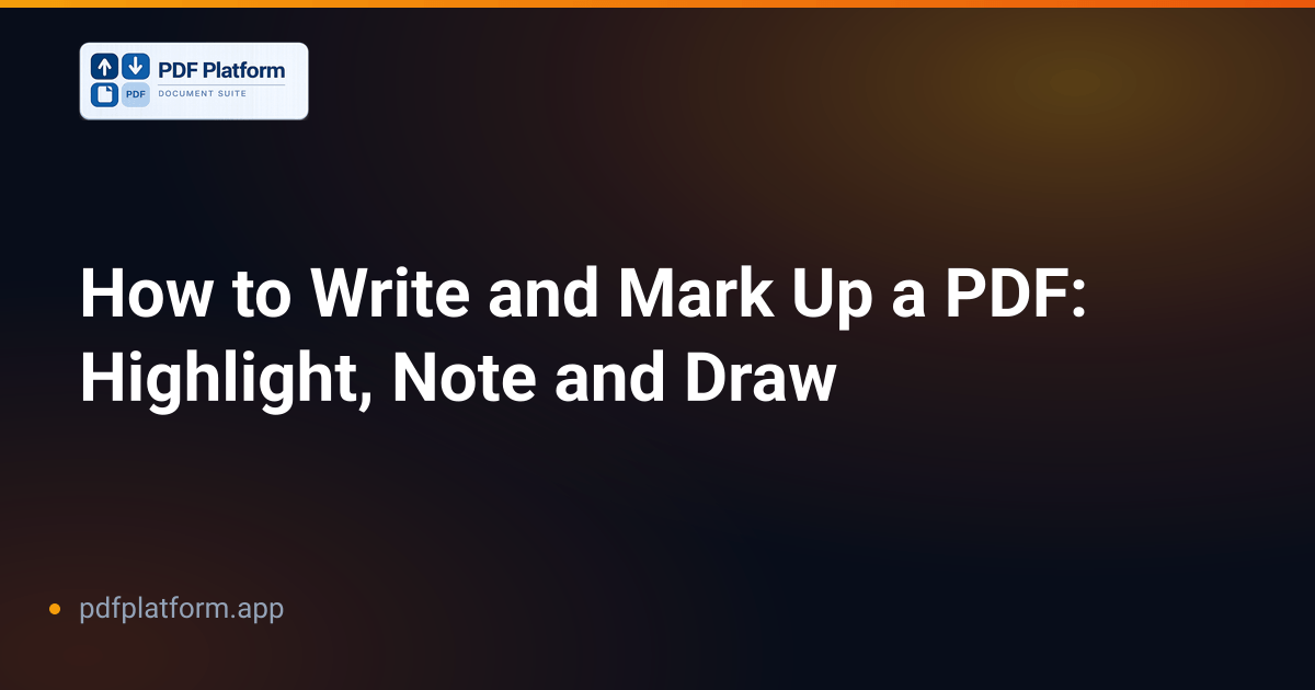 How to Write and Mark Up a PDF: Highlight, Note and Draw